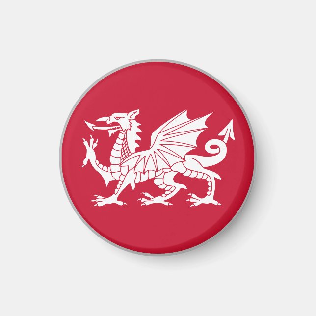 Walisische Flagge Magnet (Vorne)