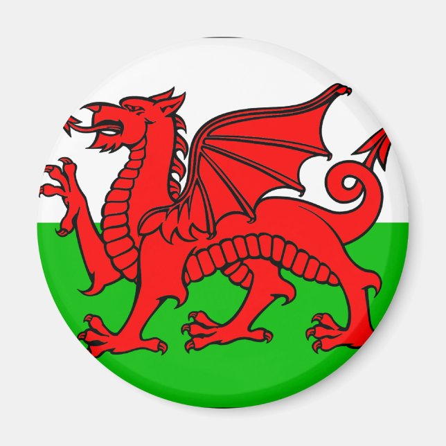 walisische Flagge Magnet (Vorne)