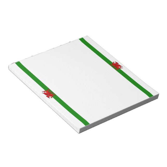 Walisische Flagge Notizblock (angewinkelt)