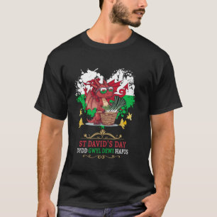 Walisische Flagge Outfit-Idee für Kinder St Davids T-Shirt