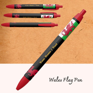 Walisische Flagge Pen, Wales / Cymru Personalisier Kugelschreiber