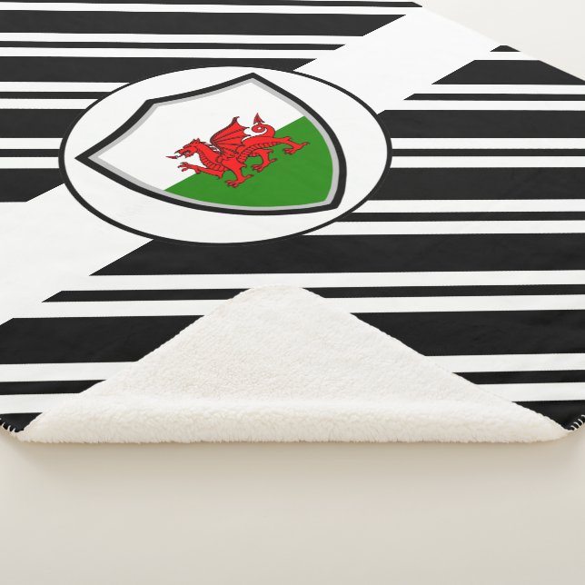 Walisische Flagge Sherpa Blanket Sherpadecke (3/4)