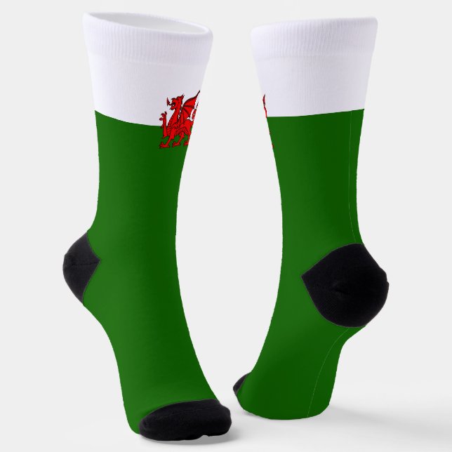 walisische Flagge Socken (Gewinkelt)