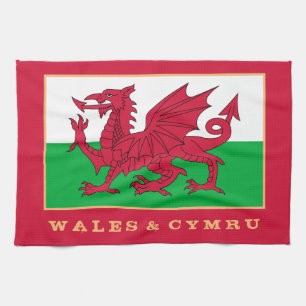 Walisische Flagge & Wales Kochen, Mode / sport Cym Geschirrtuch