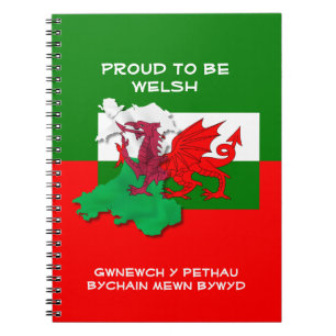 Walisische Flagge Wales PROUD TO BE GUSH Notebook Notizblock