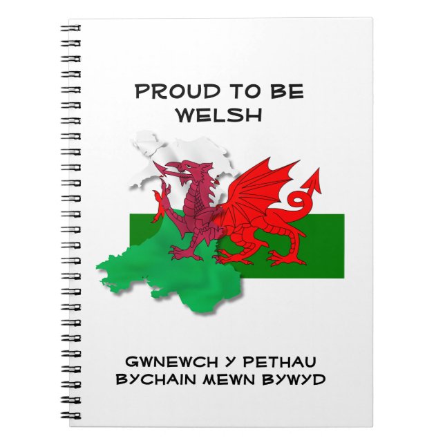 Walisische Flagge Wales PROUD TO BE GUSH Notizblock (Vorderseite)