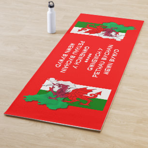 Walisische Flagge Wales ST DAVID QUOTE Red Yogamatte