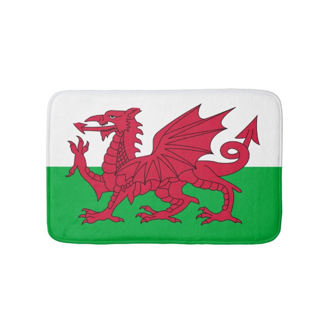 Walisische Flagge (Wales) (walisischer Drache) Badematte (Vorderseite)