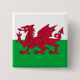 Walisische Flagge (Wales) (walisischer Drache) Button