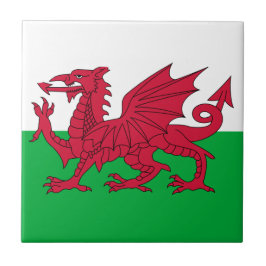 Walisische Flagge (Wales) (walisischer Drache) Fliese