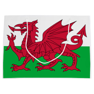 Walisische Flagge (Wales) (walisischer Drache) Große Geschenktüte