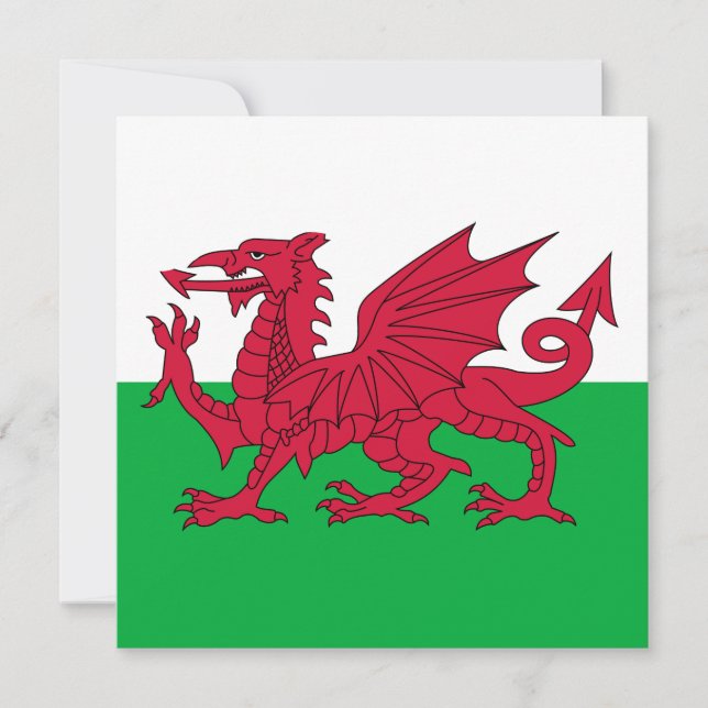Walisische Flagge (Wales) (walisischer Drache) Karte (Vorderseite)
