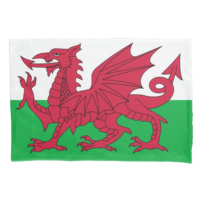 Walisische Flagge (Wales) (walisischer Drache) Kissenbezug (Vorderseite)