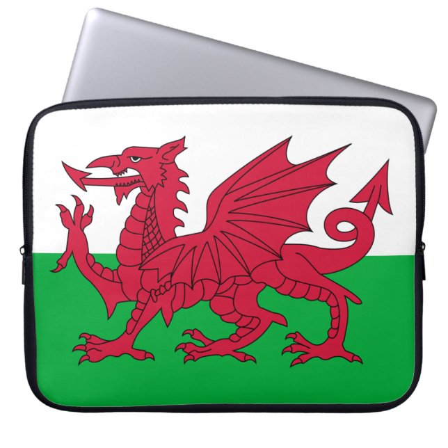 Walisische Flagge (Wales) (walisischer Drache) Laptopschutzhülle (Vorderseite)