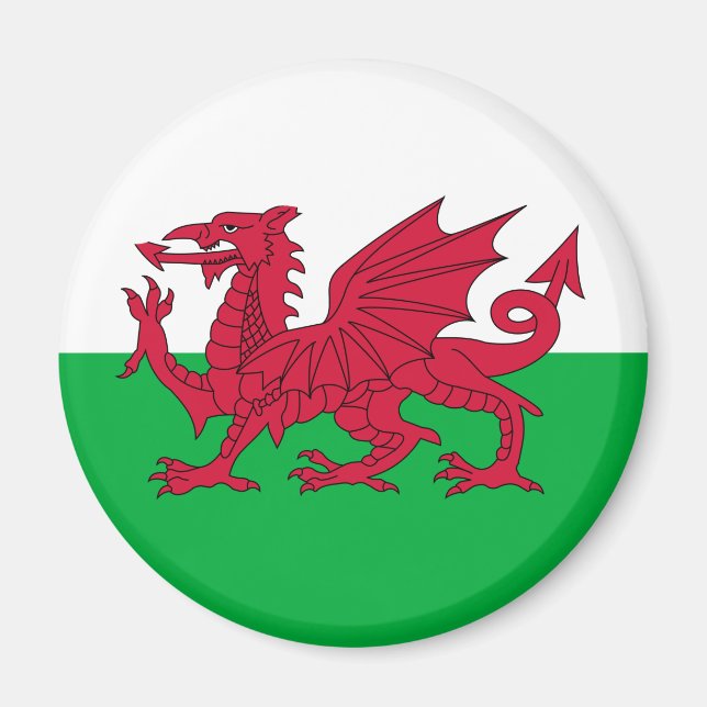 Walisische Flagge (Wales) (walisischer Drache) Magnet (Vorne)
