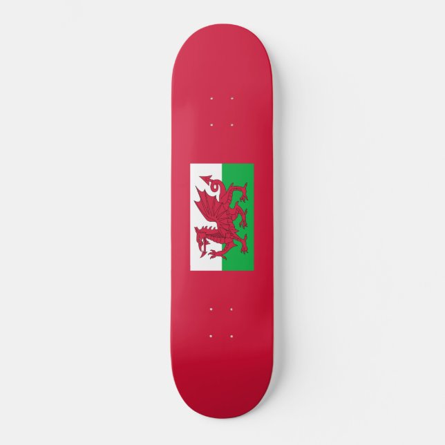 Walisische Flagge (Wales) (walisischer Drache) Skateboard (Vorderseite)