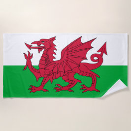 Walisische Flagge (Wales) (walisischer Drache) Strandtuch