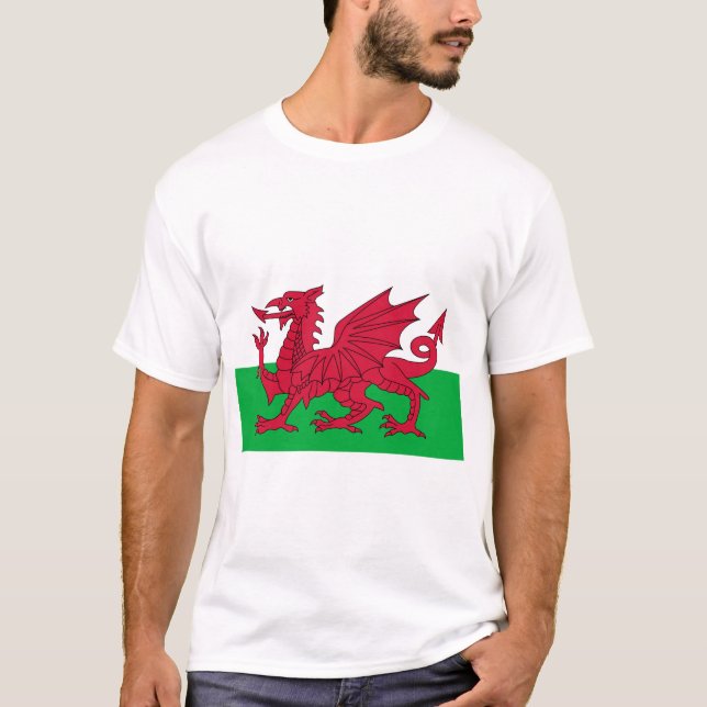 Walisische Flagge (Wales) (walisischer Drache) T-Shirt (Vorderseite)