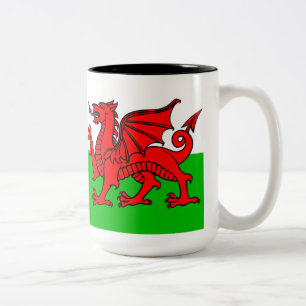 Walisische Flagge Zweifarbige Tasse