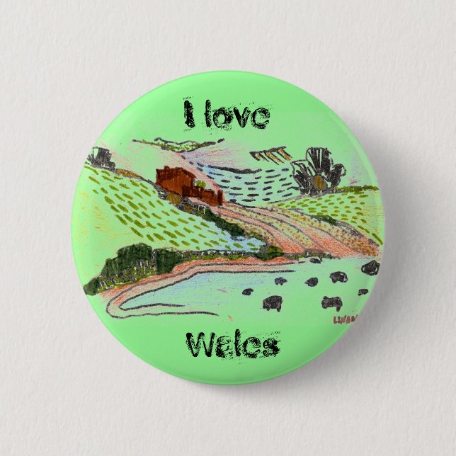 Walisische Landschaft Button (Vorderseite)