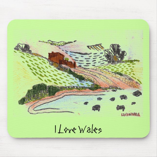 Walisische Landschaft Mousepad (Vorne)