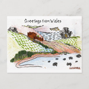 Walisische Landschaft Postkarte