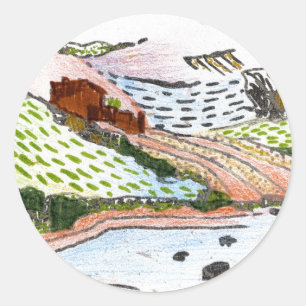 Walisische Landschaft Runder Aufkleber