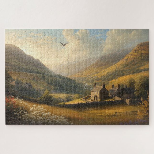Walisische Landschaftstäler-Puzzleteile Puzzle (Horizontal)