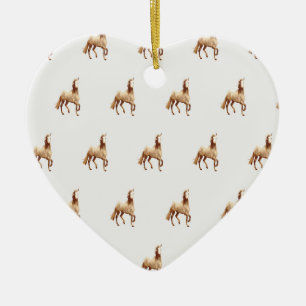 Walisische Pony- und Cob-Pferde Aquarell Keramik Ornament