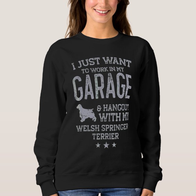 Walisische Springer Spaniel Dad Auto Garage Treffp Sweatshirt (Vorderseite)