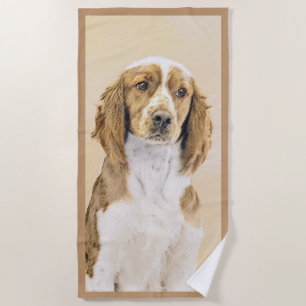 Walisische Springer Spaniel Malerei - Originale Hu Strandtuch