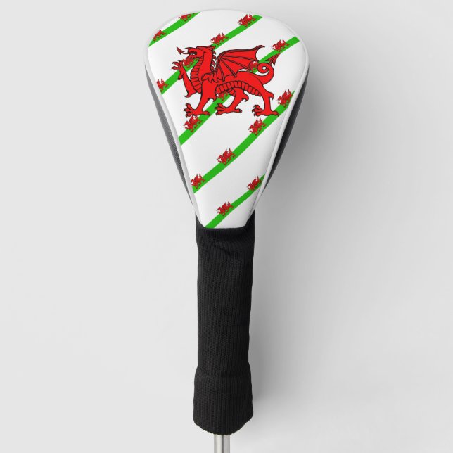 Walisische Streifenflagge Golf Headcover (Vorderseite)