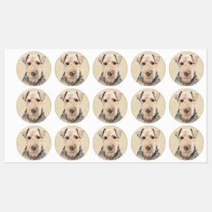Walisische Terrier-Malerei - Niedliche Original Hu Etiketten