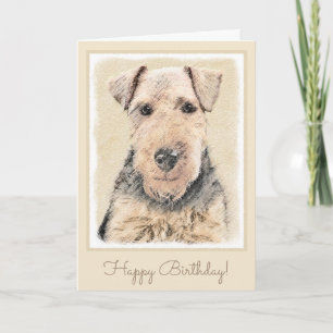 Walisische Terrier-Malerei - Niedliche Original Hu Karte