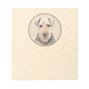 Walisische Terrier-Malerei - Niedliche Original Hu Notizblock