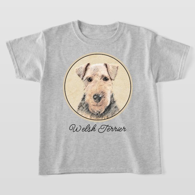 Walisische Terrier-Malerei - Niedliche Original Hu T-Shirt (Ablage )