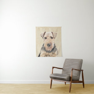 Walisische Terrier-Malerei - Niedliche Original Hu Wandteppich