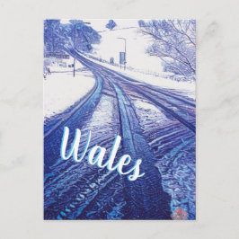 walisische Winterstraße Postkarte