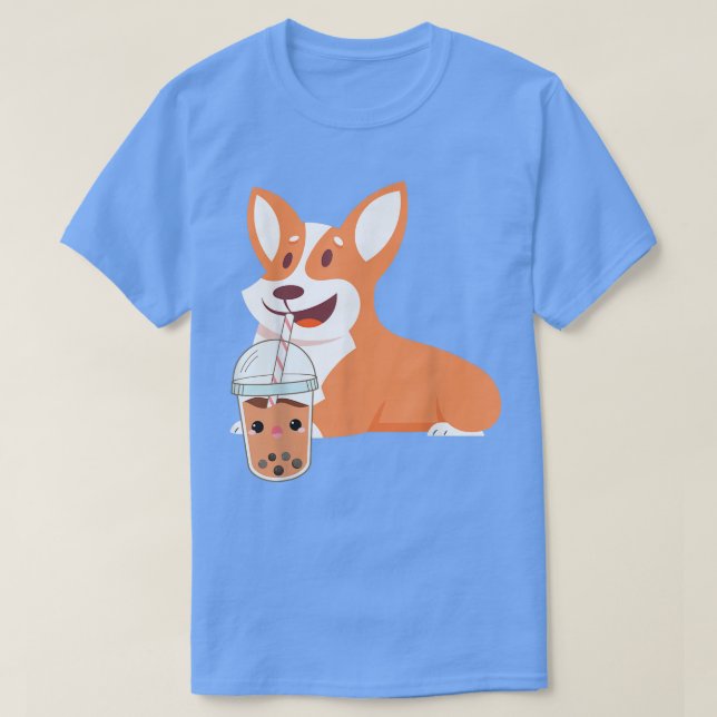 Walisischer Corgi Adorable s Corgi Drinking Bubble T-Shirt (Design vorne)