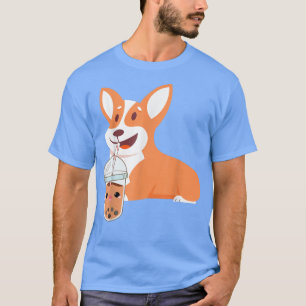 Walisischer Corgi Adorable s Corgi Drinking Bubble T-Shirt