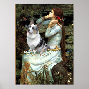 Walisischer Corgi (blaues Merle) - Ophelia Sitzpla Poster