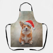 Walisischer Corgi in rotem Hut des Weihnachtsmanns
