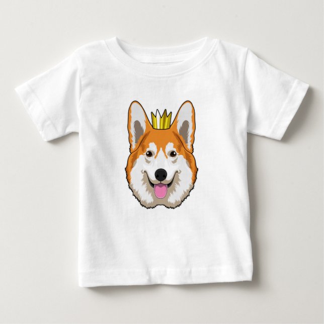 Walisischer Corgi mit Krone Baby T-shirt (Vorderseite)