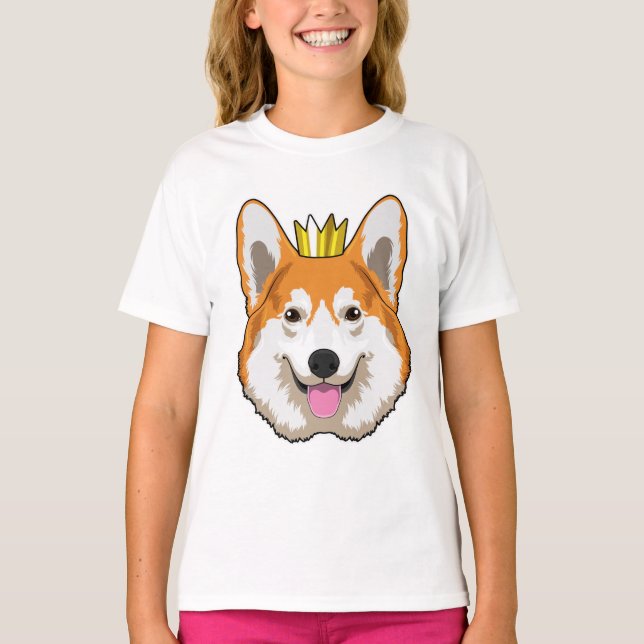 Walisischer Corgi mit Krone T-Shirt (Vorderseite)