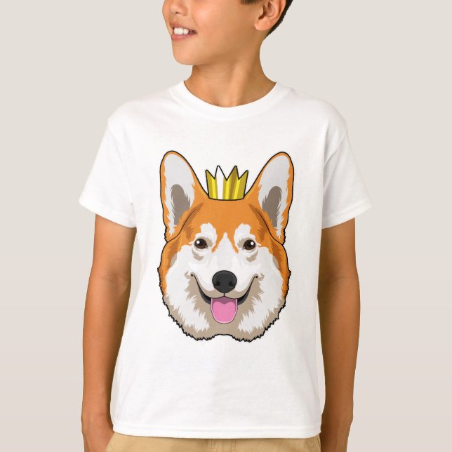 Walisischer Corgi mit Krone T-Shirt (Vorderseite)