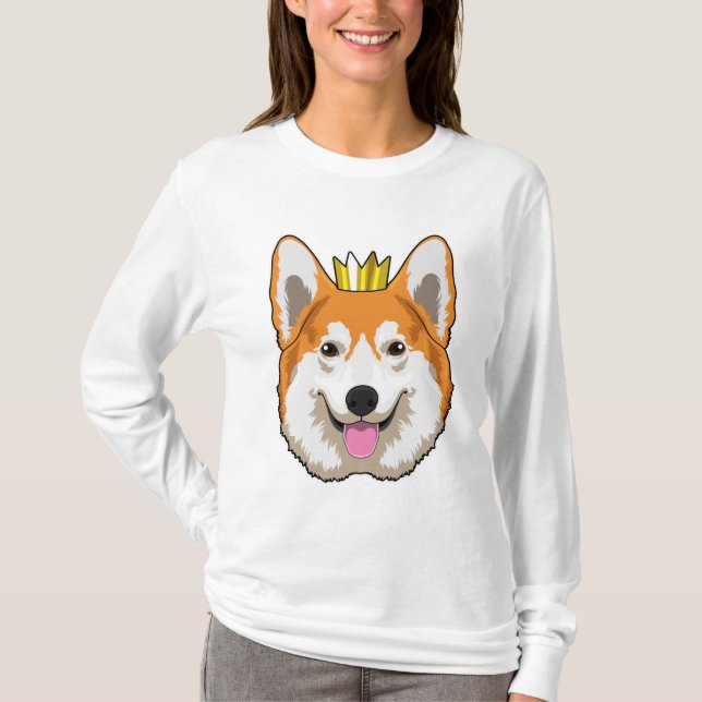 Walisischer Corgi mit Krone T-Shirt (Vorderseite)