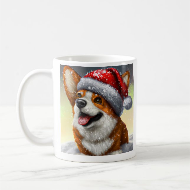 Walisischer Corgi, Weihnachtsmann, Weihnachtskaffe Kaffeetasse (Links)