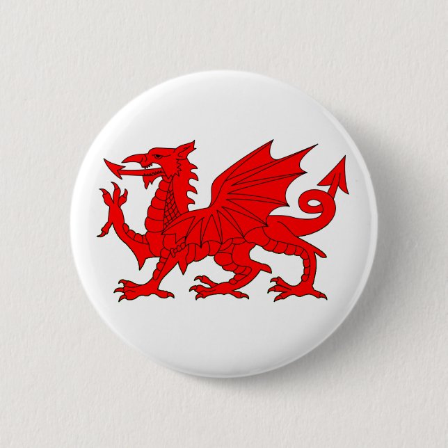 Walisischer Drache Button (Vorderseite)