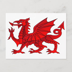 Walisischer Drache mit Bevel-Effekt Postkarte