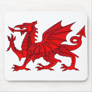 Walisischer Drache mit Kegeleffekt Mousepad